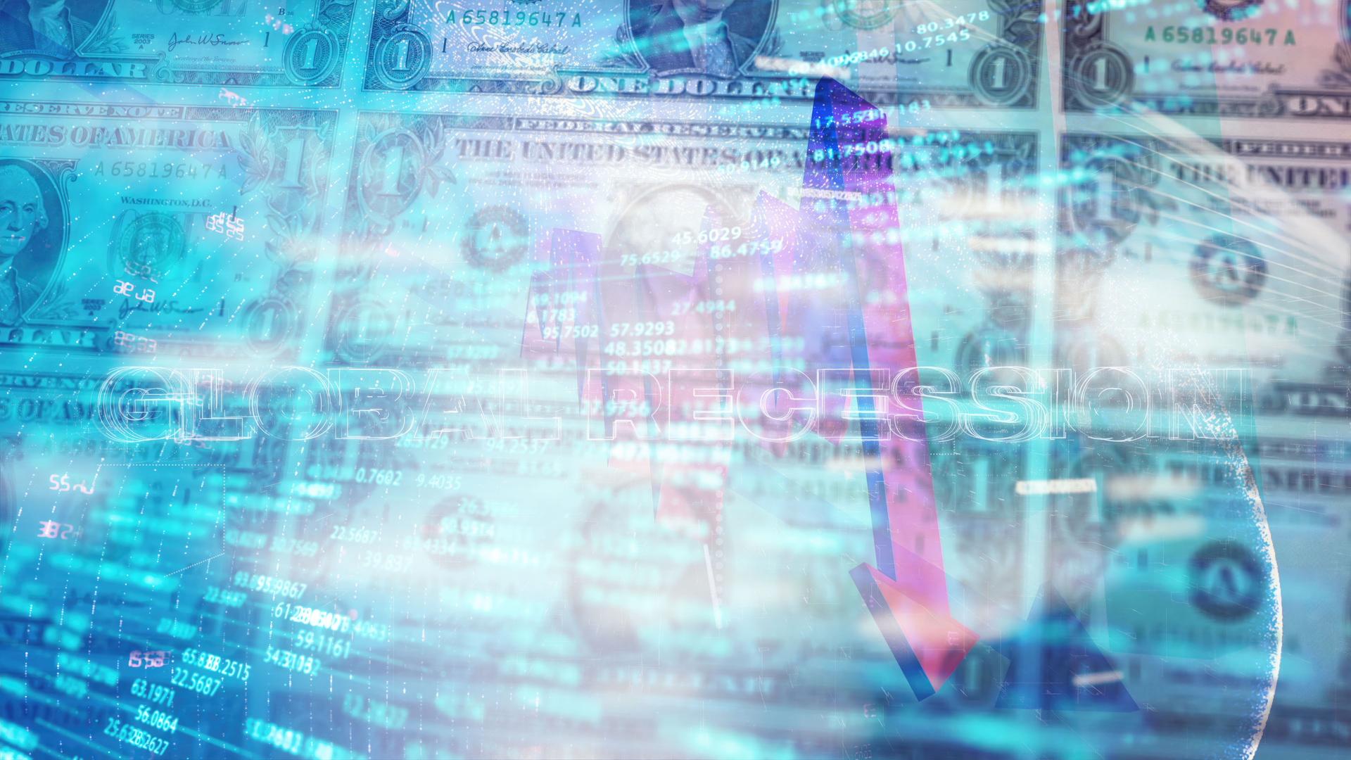 Dollar Sign in Technological Background with Arrow Icon